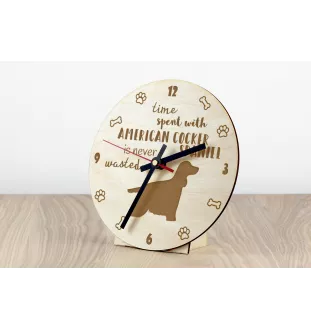American Cocker Spaniel, Merry Cocker - clock with dog, wooden clock with engraving, personalised clock by Art-Dog