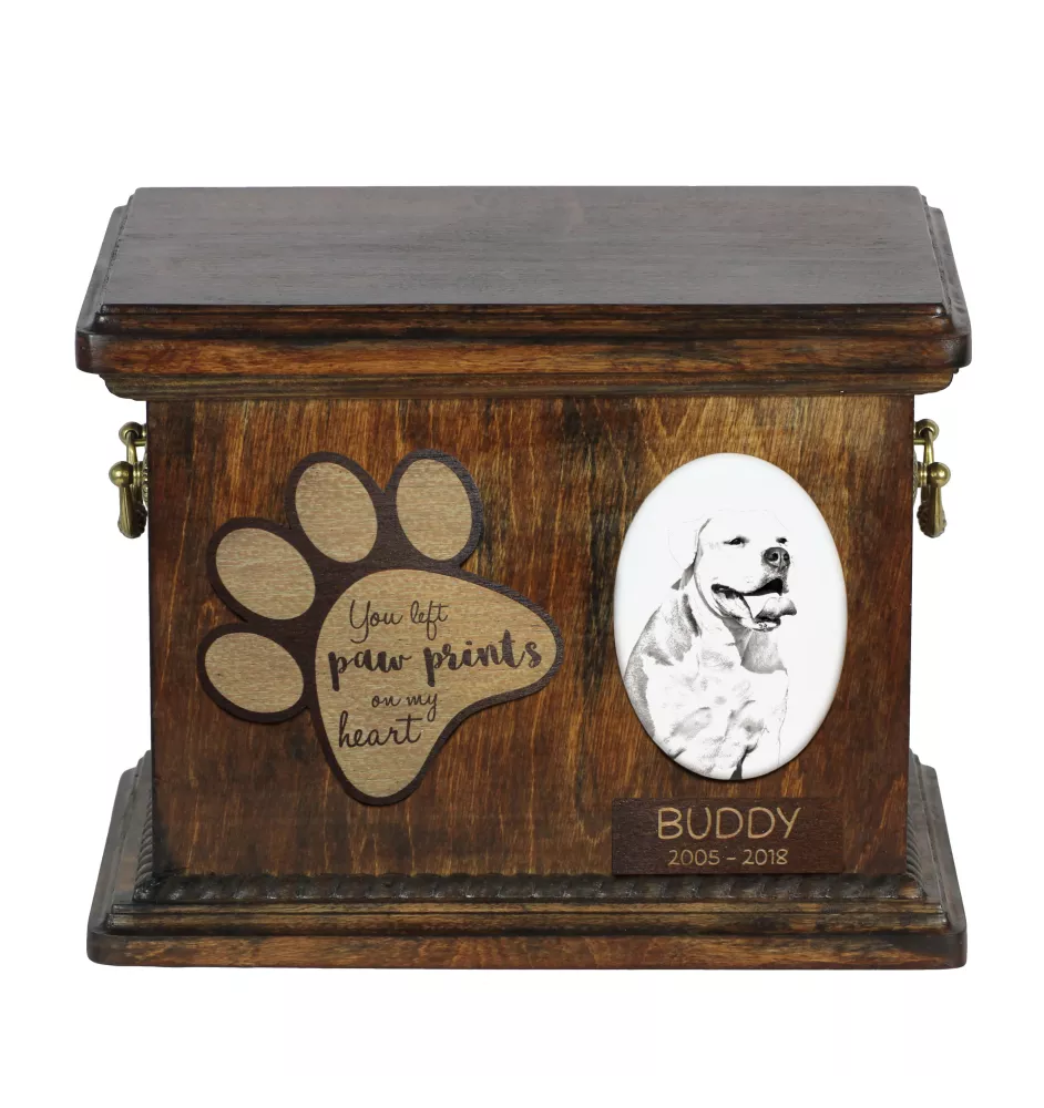 Bouledogue américain - urne pour cendres de chien, urne personnalisée avec photo, urne avec photo de chien de la marque Art-Dog