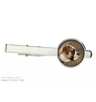 Buldog amerykański spinka do krawata ze zdjęciem Art-Dog