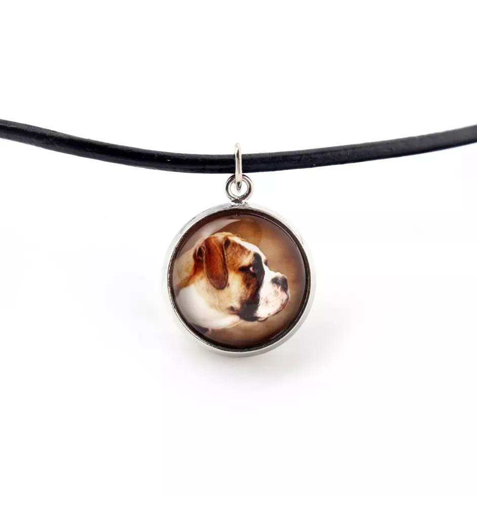 American Bulldog, Amerikanische Bulldogge - Halskette mit Anhänger mit Ihrem Foto, handgefertigt, handgefertigter Schmuck der Marke Art-Dog