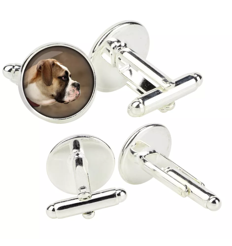 Bouledogue américain - Boutons de manchette dans une boîte, bijoux faits à la main, produit de la marque Art-Dog