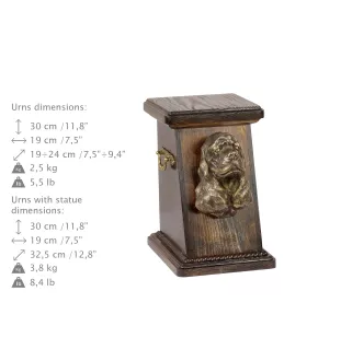 Amerikanischer Cocker Spaniel, American Cocker Spaniel eine Ascheurne für Hunde, eine elegante Urne mit einer Statue, eine Gedenkurne mit dem Porträt eines Hundes von der Marke Art-Dog