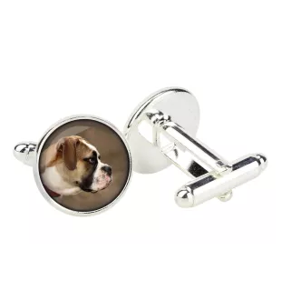 Bouledogue américain - Boutons de manchette dans une boîte, bijoux faits à la main, produit de la marque Art-Dog