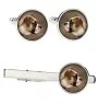 American Bulldog, Amerikanische Bulldogge Ärmelknöpfe und Krawatte mit Ihrem Foto, Anzugaccessoire, Herrenschmuck der Marke Art-Dog