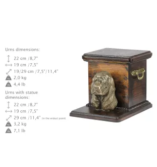 American Cocker Spaniel, Merry Cocker - urn for dog ashes with a statuette, elegant urn for a dog, unique urn with a bust of a dog by Art-Dog brand