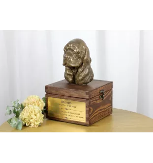 Cocker Américain - urne pour les cendres du chien avec une statuette, petite urne pour chien, urne personnalisée avec le buste du chien de la marque Art-Dog