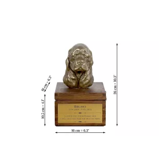 Cocker Américain - urne pour les cendres du chien avec une statuette, petite urne pour chien, urne personnalisée avec le buste du chien de la marque Art-Dog