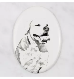 Buldog amerykański płyta nagrobna ze zdjęciem psa Art-Dog