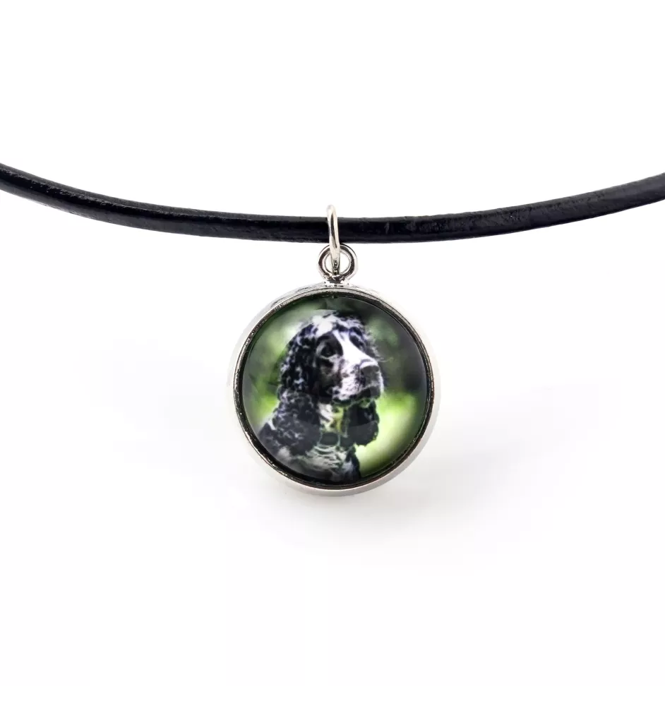 American Cocker Spaniel, Merry Cocker - necklace pendant with your photo, handmade, handcrafted jewelry by Art-Dog brand