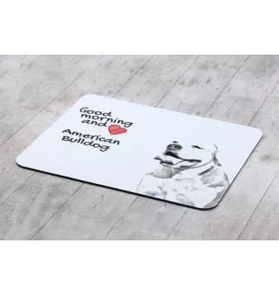 Bouledogue américain - tapis de souris personnalisé avec impression, tapis de souris personnalisé avec chien, accessoire unique pour employé de bureau de la marque Art-Dog
