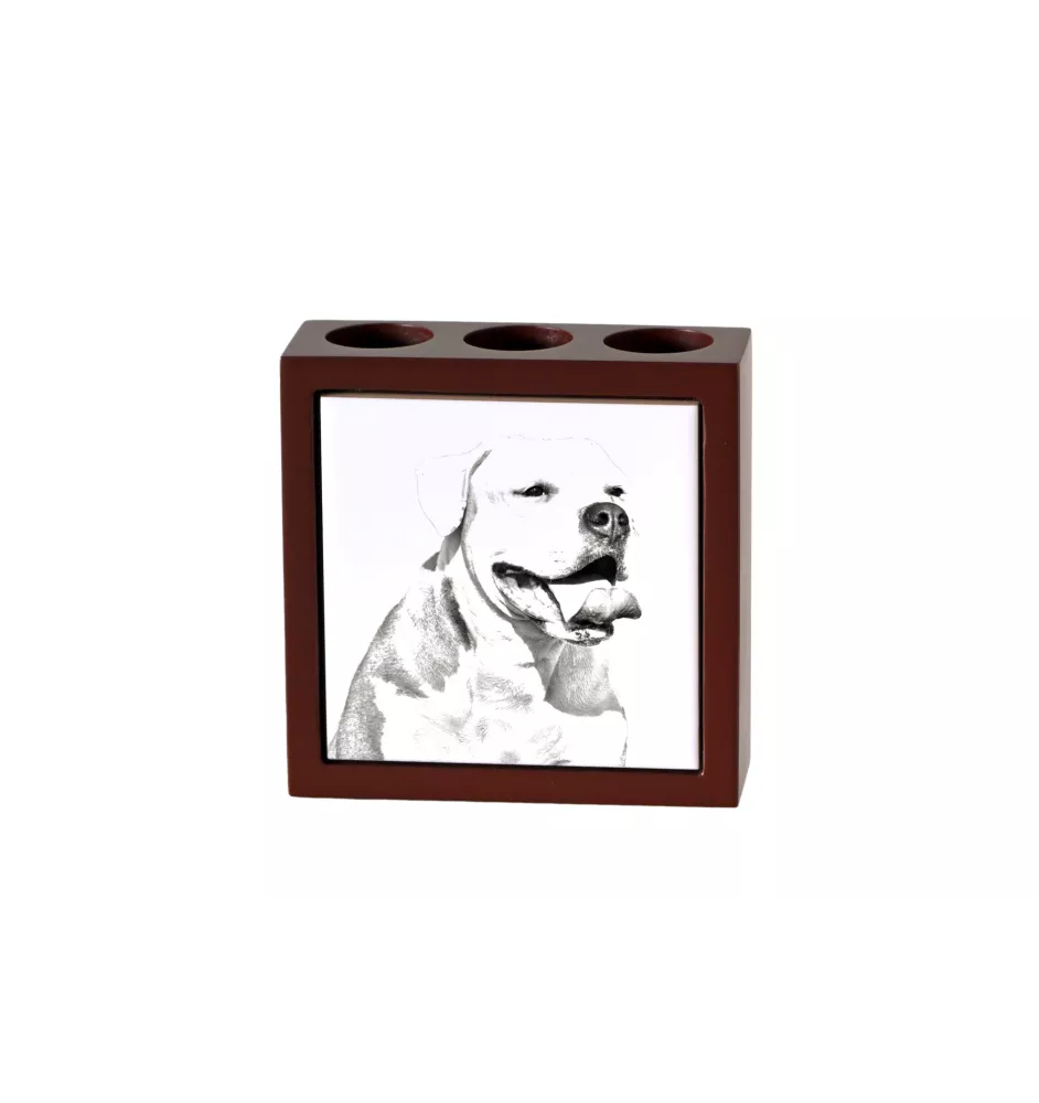 American Bulldog, Old Country Bulldog - pen holder with a dog, desk organizer with a print, personalized desk decoration from the Art-Dog brand.