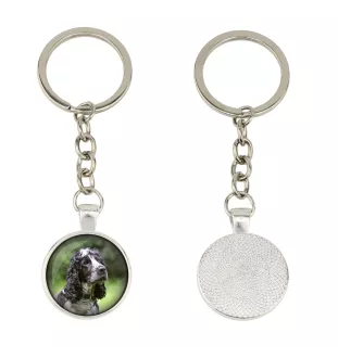 American Cocker Spaniel, Merry Cocker - keychain in a box, own photo, keychain pendant from Art-Dog brand