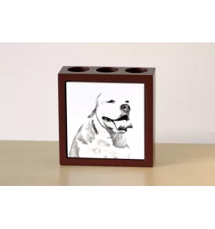Bouledogue américain - porte-stylo avec chien, organiseur de bureau avec impression, décoration de bureau personnalisée de la marque Art-Dog
