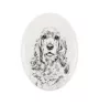 American Cocker Spaniel, Merry Cocker - commemorative plaque with a photo of a dog, tombstone with a print, personalized oval plaque from the Art-Dog brand