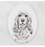 American Cocker Spaniel, Merry Cocker - commemorative plaque with a photo of a dog, tombstone with a print, personalized oval plaque from the Art-Dog brand
