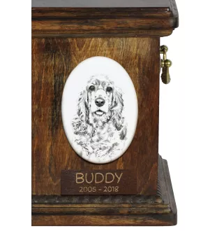 American Cocker Spaniel, Merry Cocker - commemorative plaque with a photo of a dog, tombstone with a print, personalized oval plaque from the Art-Dog brand