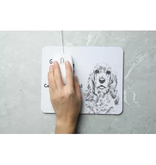 American Cocker Spaniel, Merry Cocker - mouse pad with print, personalized dog-themed mouse pad, unique gadget for an office worker by Art-Dog brand
