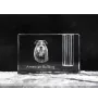 Bouledogue américain - Porte-stylos, organiseur en cristal avec photo de chien, décoration de bureau unique par la marque Art-Dog