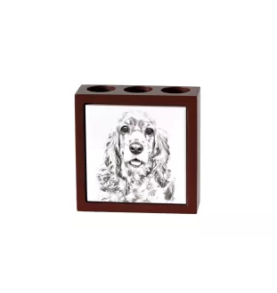 American Cocker Spaniel, Merry Cocker - pen holder with a dog, desk organizer with a print, personalized desk decoration from the Art-Dog brand.
