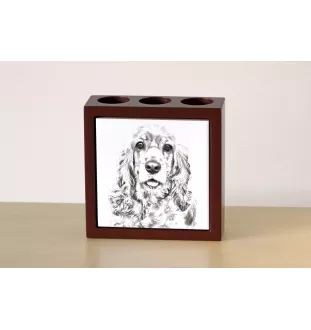 Amerikanischer Cocker Spaniel, American Cocker Spaniel - Stifthalter mit Hund, Schreibtischorganizer mit Aufdruck, personalisierte Schreibtischdekoration der Marke Art-Dog
