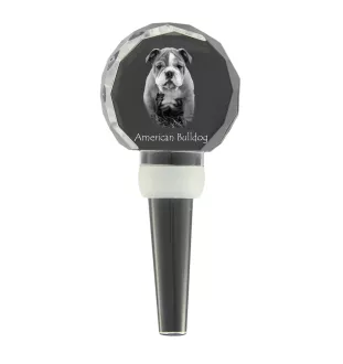 Bouledogue américain - Bouchon de bouteille en cristal, bouchon de vin unique avec photo, cadeau personnalisé pour sommelier par la marque Art-Dog