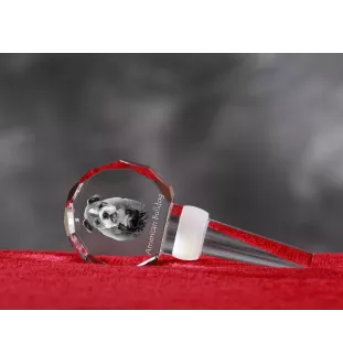 Bouledogue américain - Bouchon de bouteille en cristal, bouchon de vin unique avec photo, cadeau personnalisé pour sommelier par la marque Art-Dog