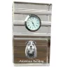 American Bulldog, Old Country Bulldog - glass clock with a photo, photo of a dog in crystal, personalized standing office clock by Art-Dog brand