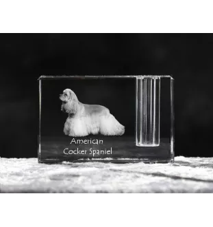 Cocker Américain - Porte-stylos, organiseur en cristal avec photo de chien, décoration de bureau unique par la marque Art-Dog