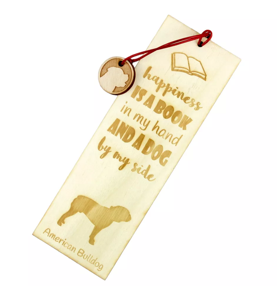 American Bulldog, Amerikanische Bulldogge - Lesezeichen mit Hund, personalisiertes Lesezeichen, Hundeaccessoire für Leser der Marke Art-Dog
