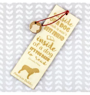 American Bulldog, Old Country Bulldog - dog bookmark, personalized bookmark, gift for bookworm from Art-Dog brand