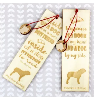 American Bulldog, Amerikanische Bulldogge - Lesezeichen mit Hund, personalisiertes Lesezeichen, Geschenk für Bücherwurm von der Marke Art-Dog