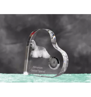Cocker spaniel amerykański zegar w kształcie serca z psem Art-Dog