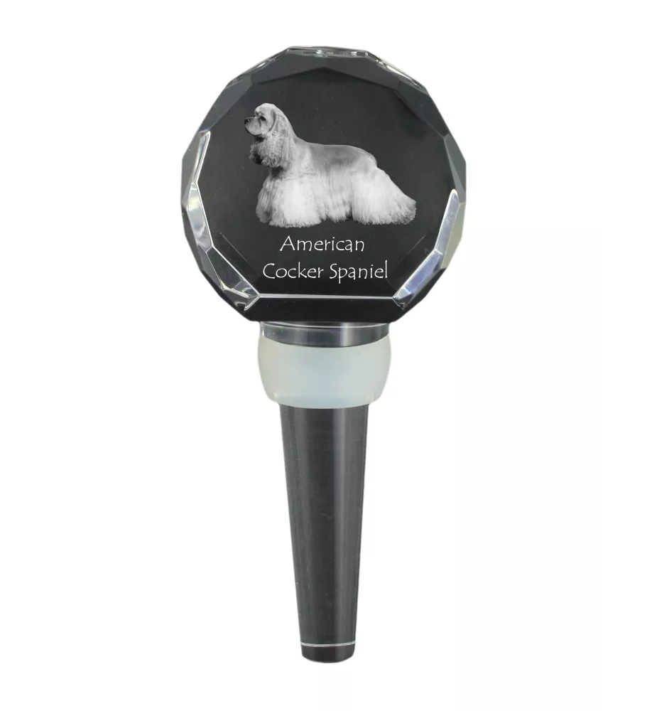 Cocker Américain - Bouchon de bouteille en cristal, bouchon de vin unique avec photo, cadeau personnalisé pour sommelier par la marque Art-Dog