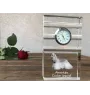 American Cocker Spaniel, Merry Cocker - glass clock with a photo, photo of a dog in crystal, personalized standing office clock by Art-Dog brand