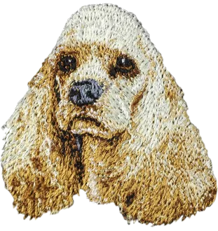 American Cocker Spaniel, Merry Cocker - dog-shaped patch, embroidered patch, unique decoration for Art-Dog backpack