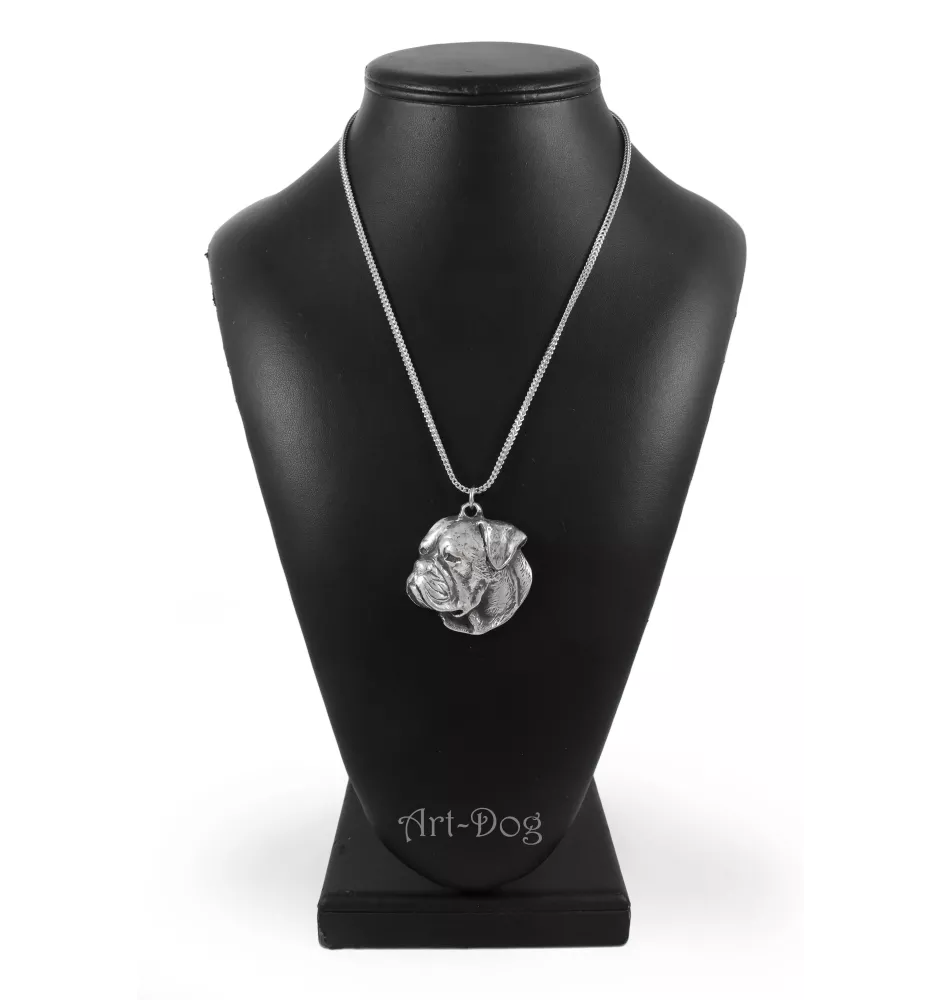 Bouledogue américain - un collier avec un chien, un pendentif de chien sur une chaîne en argent, un bijou unique de la marque Art-Dog