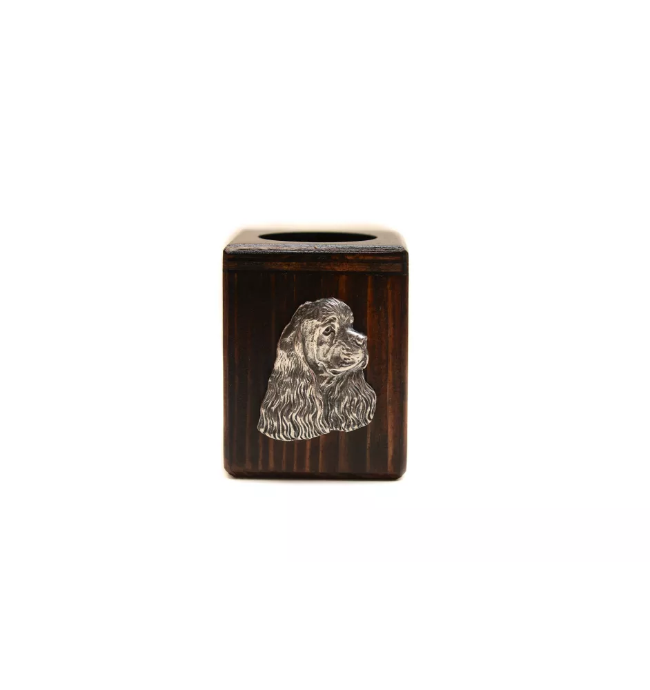Amerikanischer Cocker Spaniel, American Cocker Spaniel - Holzkerzenständer mit Hund, einzigartiges Andenken an den Verlust eines Hundes, Handwerkskunst der Marke Art-Dog