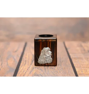 Cocker Américain - bougeoir en bois avec un chien, un souvenir unique après la perte d'un chien, une œuvre artisanale de la marque Art-Dog