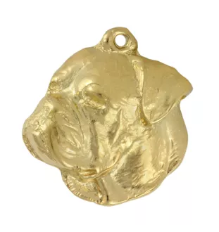 American Bulldog, Old Country Bulldog - keychain and necklace with a dog in a box, high-quality gold-plated product, Art-Dog brand