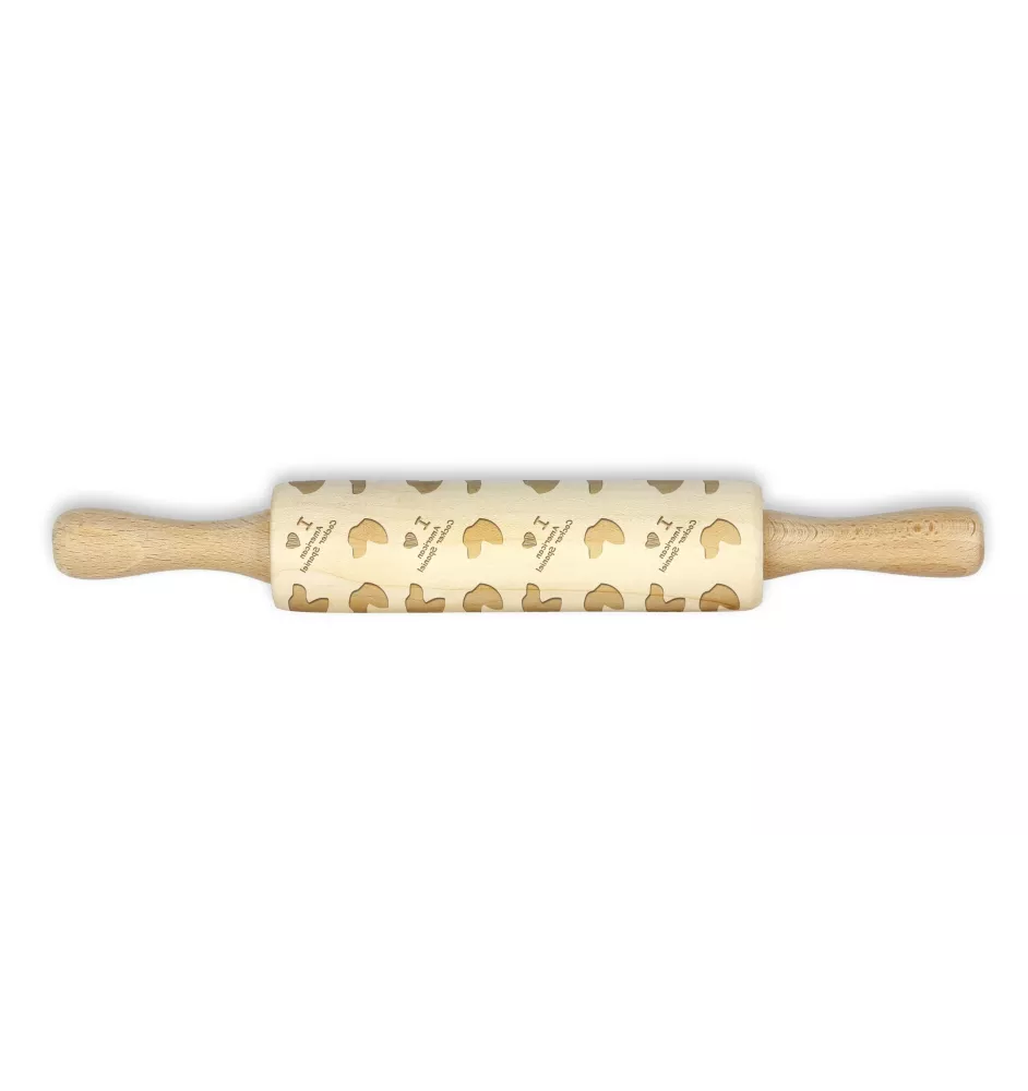 American Cocker Spaniel, Merry Cocker - small rolling pin with a dog pattern, a rolling pin for children's dough, decorating ceramic clay by Art-Dog brand