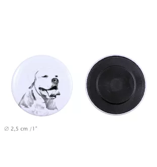 American Bulldog, Amerikanische Bulldogge Magnet mit einem Hundepfotenabdruck, außergewöhnlich leicht, starker Magnet, handgefertigtes Produkt der Marke Art-Dog