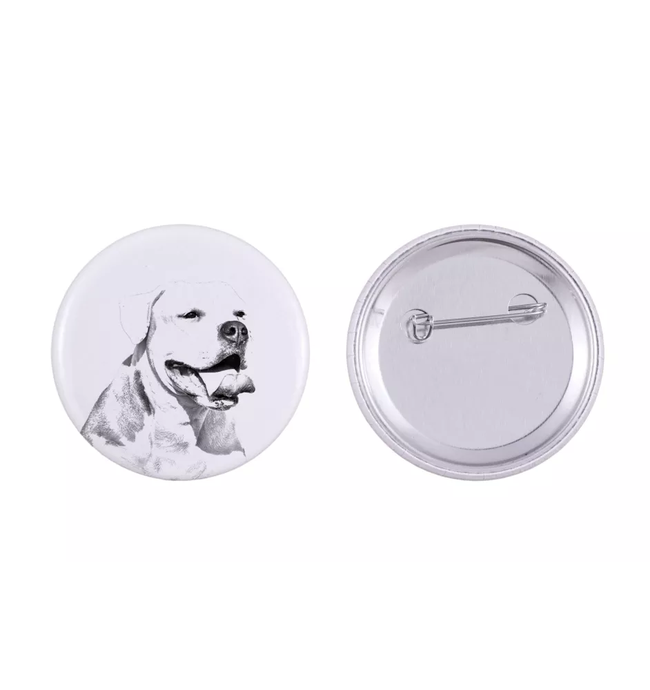 American Bulldog, Old Country Bulldog - pin with your dog, add your own photo, Art-Dog brand