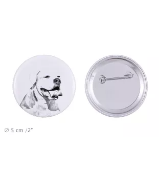 American Bulldog, Old Country Bulldog - pin with your dog, add your own photo, Art-Dog brand