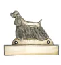 American Cocker Spaniel, Merry Cocker - address plaque with a dog, brass nameplate, personalized door sign with the brand name Art-Dog