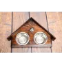 American Bulldog, Old Country Bulldog - wooden stand with bowls for a dog, decorative dog bowls, a gift for adopting a dog from the Art-Dog brand