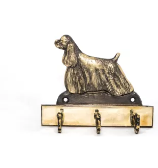 American Cocker Spaniel, Merry Cocker - key holder with a dog, brass handle for dog accessories, an elegant decoration for the hallway from the Art-Dog brand.