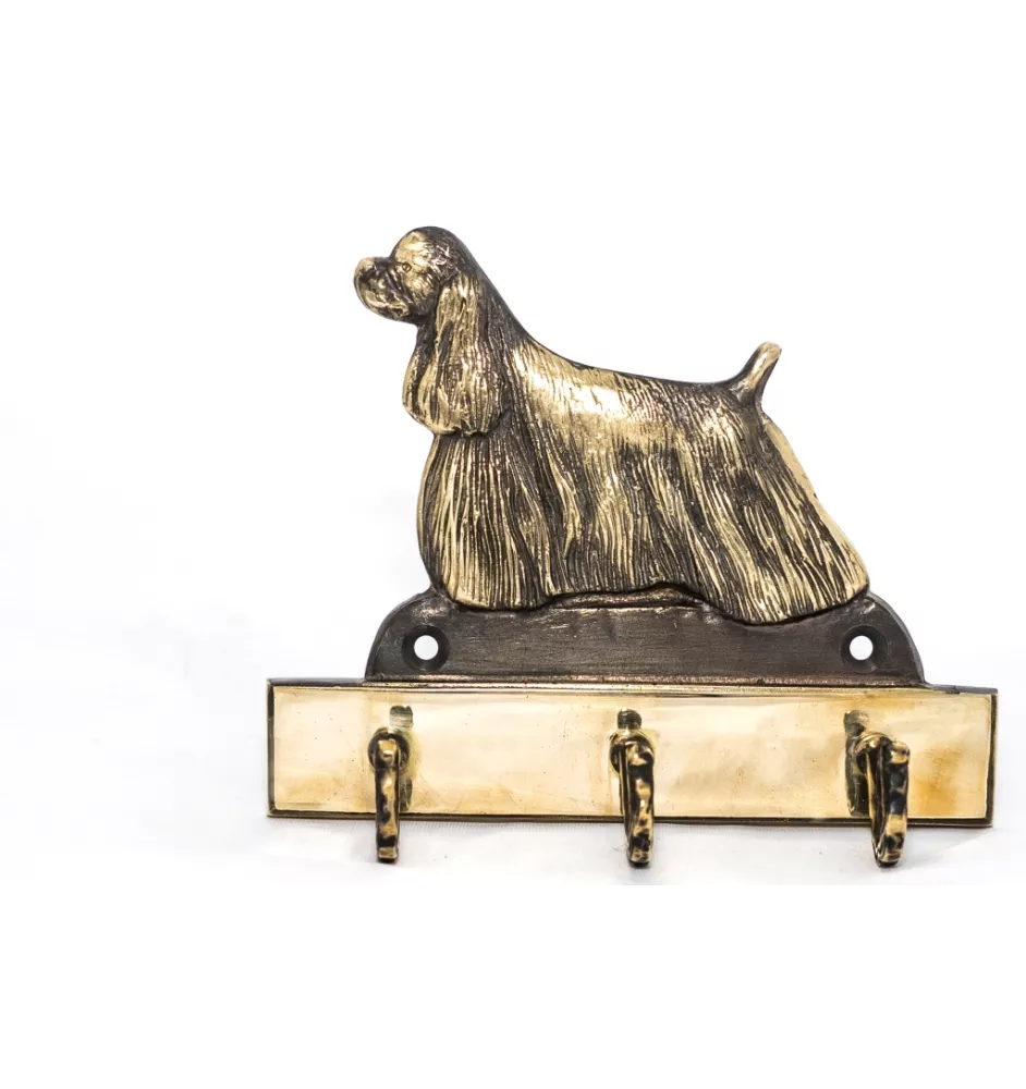 Cocker Américain - porte-clés avec chien, support en laiton pour accessoires pour chiens, élégante décoration pour le couloir de la marque Art-Dog