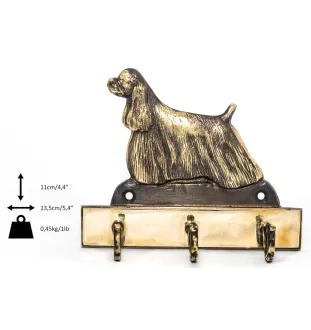 Cocker Américain - porte-clés avec chien, support en laiton pour accessoires pour chiens, élégante décoration pour le couloir de la marque Art-Dog
