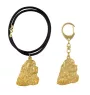 American Cocker Spaniel, Merry Cocker - keychain and necklace with a dog in a box, high-quality gold-plated product, Art-Dog brand