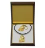 American Cocker Spaniel, Merry Cocker - keychain and necklace with a dog in a box, high-quality gold-plated product, Art-Dog brand